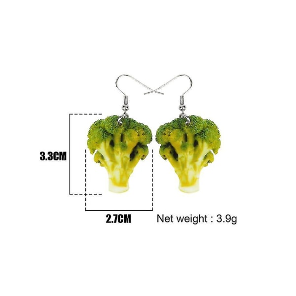 Örhängen Broccoli Grönsakskål Akryl Oversize Grön, vuxen, hona