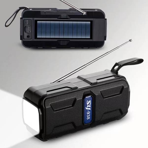 Emergency Solar Radio, självdriven vevradio med LED-ficklampa, AM FM WB väderradio med 2000mAh uppladdningsbart batteri för Smart Phone Emergenc