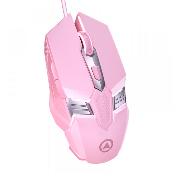 Trådbunden mus, USB gränssnitt Luminous Mouse, Macroprogrammering datortillbehör för spel, rosa mus