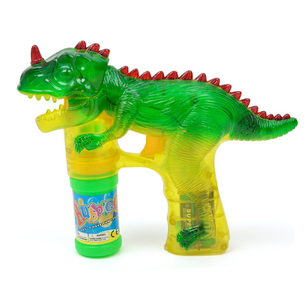 Dinosaur Bubble Gun: Batteridriven bubbelmaskinleksak för småbarn och barn|2 påfyllningsflaskor