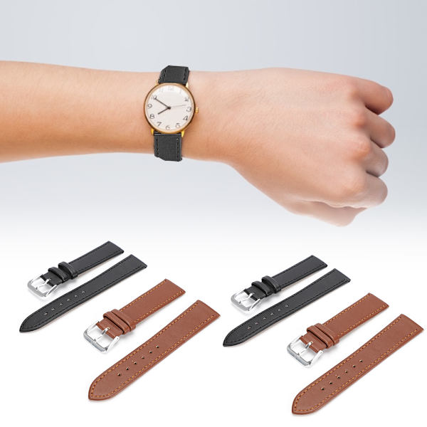 4st PU-läder Universal Pin Watch Klockarmband Watch
