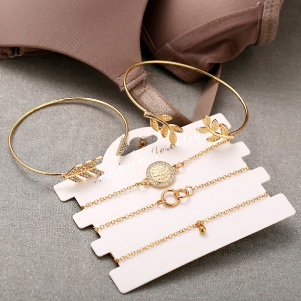 5 st enkel stil fashionabla kvinnor flickor handkedjor armband smycken set