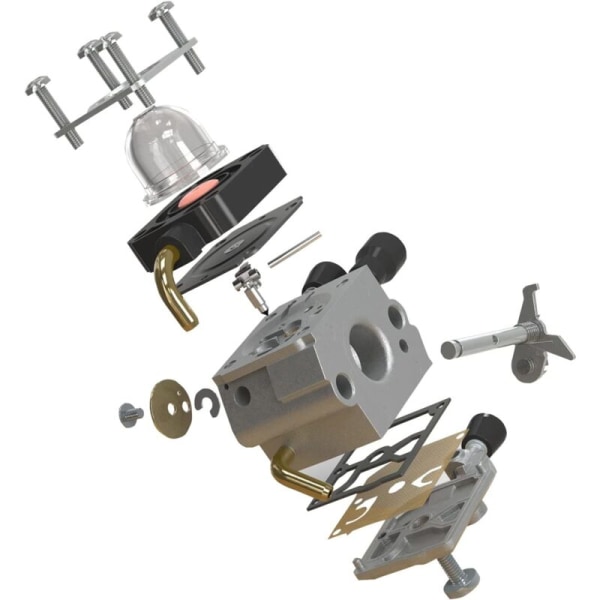 Kaasutin Stihl FS38 FS45 FS46 FS55 FS55r FS55rc FS74 FS75 FS80 FS85 KM55 HL45 KM55r, ruohonleikkurin kaasutin tiivisteillä, pohjapumpuilla ja sytytystulpalla