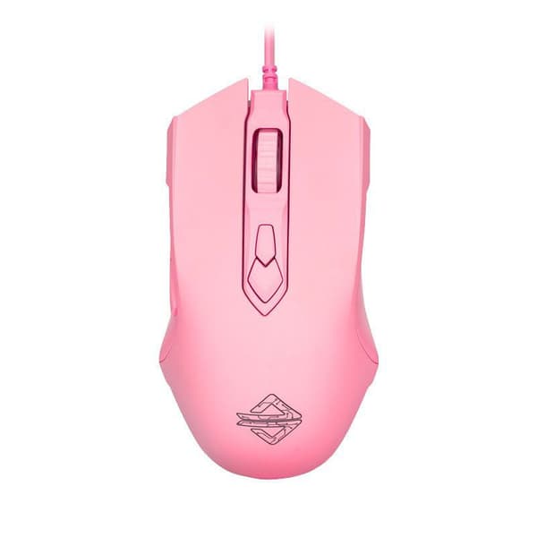 AJ52 Gaming Mouse Kabelansluten, 7 programmerbara knappar, datormöss med RGB LED-bakgrundsbelyst, 200 4000 DPI Justerbar, för Windows Mac OS Linux (Rosa)