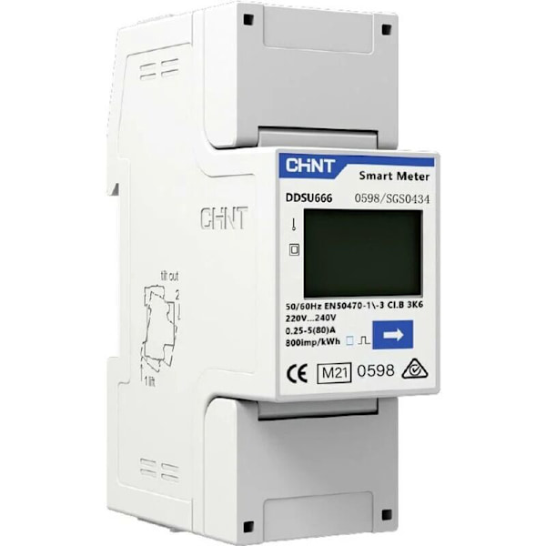 Chint G DDSU666 220/230V 5(80)A RS485 2P MID Digital enfas elmätare MID-kompatibel: ja 1 st