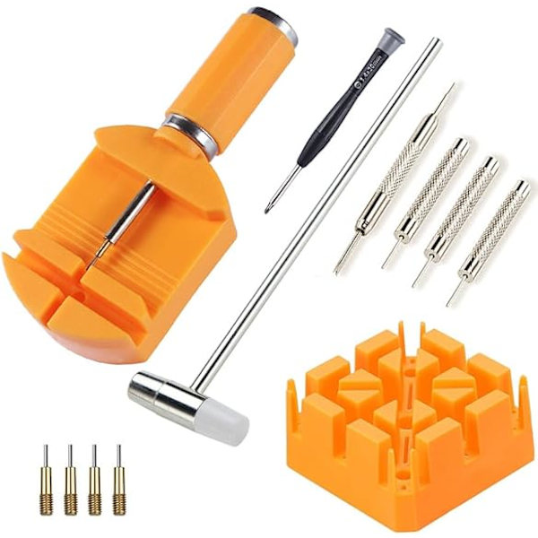 Ultimate Watch Link Removal Kit - Justerbar Armband Reparation & Storleksjustering, Urbandsavtagare, Skruvmejsel, Hammare, Stiftstans, Urbacksavtagare - Inkluderat