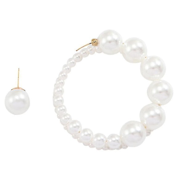 1 par små stora pärlörhängen retro enkla pärlorören smycken dekor (vit), barn, hane