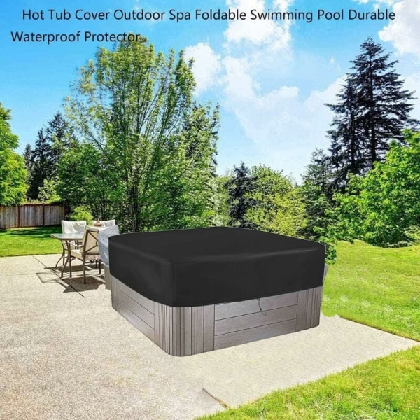 Cover för trädgårdsbadkar, 420D Oxford-tyg, vattentätt dammtät anti-UV, för utomhusbadkar (220 220 25 cm)