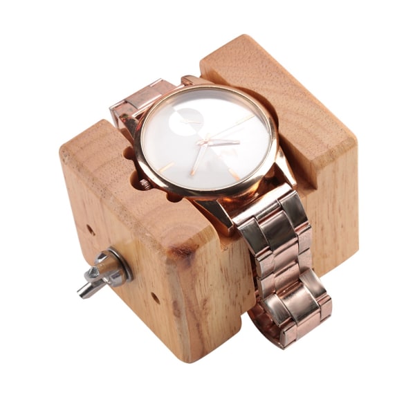 Professionell Trä Watch Case Hållare Block Vise Clamp Movement Reparation Watchmaker Tool