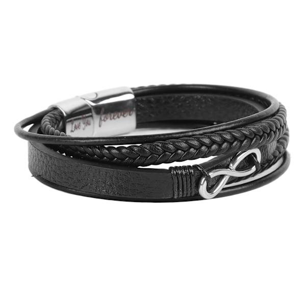 8 teckens armband läder rostfritt stål justerbart snyggt armband för män present