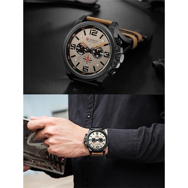 Multi watch bälte Quartz Watch Mode Casual Calendar Watch