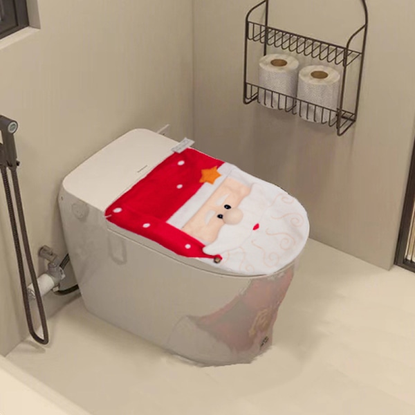 Tomte Toalettlock, Jultoalettlock Mjuk Rolig Tomte Toalettlock för Jul Hem Badrum Toaletts Dekorationer Supp