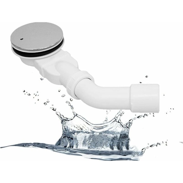 Extra platt duschbrunn 90 mm - Avloppshålssats för duschbricka, duschsifon med antilukt-system, hårsil, flexibel slang