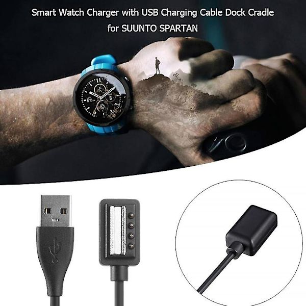 Ersättnings USB laddningskabel Laddningsdocka för Suunto Spartan Smart Watch, vuxen, unisex