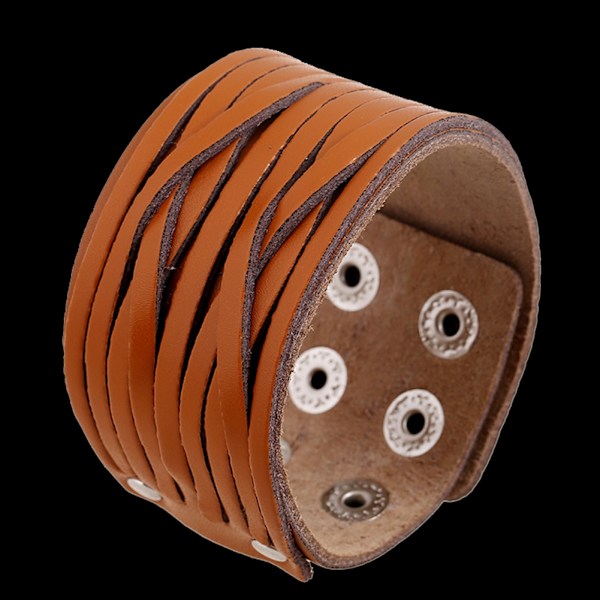 Unisex multi lager kohud armband Punk stil handgjorda armband smycken gåva