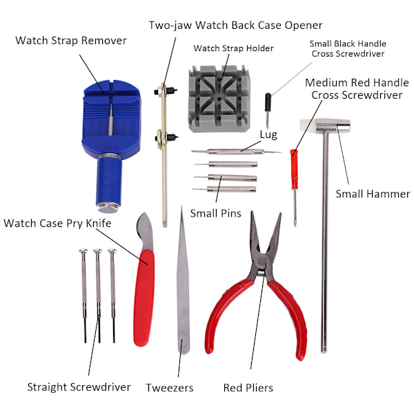 Set Watch Watch Case Länkstift Remover Spring Bar Kit