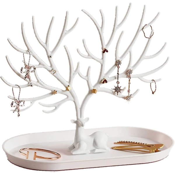 Smycken Display Stativ Peep Pendant Halsband Ring Smycken Förvaringsställ Antler Tree Smyckeskrin Hållare