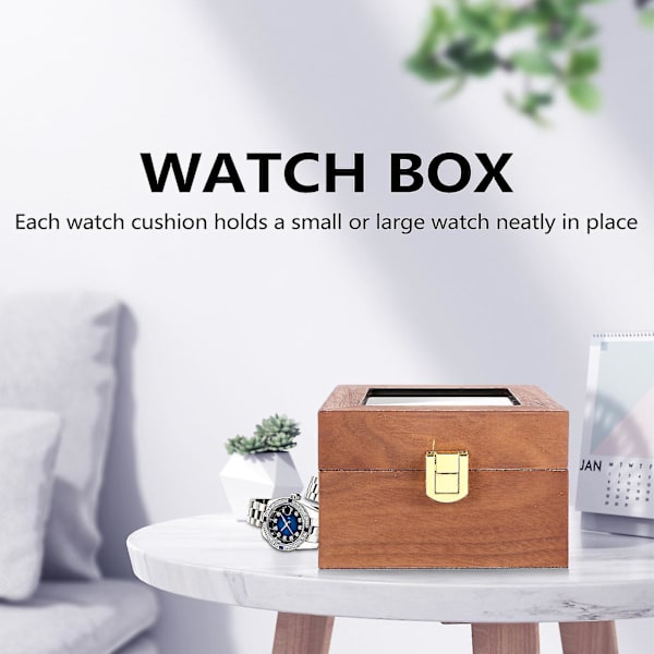 2 case Träklocka Watch , glas Toppad case, kaffe färg, barn, hane