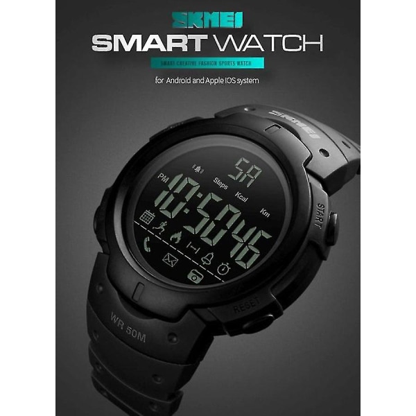Multifunktionell Smartwatch Svart, vuxen, unisex