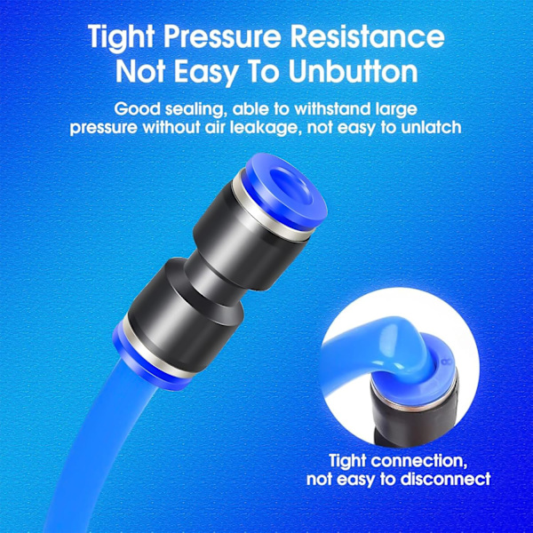 60 stycken pneumatiska kopplingar, plastpneumatiska kontakter, trycklufts snabbkoppling, snabba anslutningar för luftledningar (4 mm/6 mm/8 mm, Y+T+I-typ Com