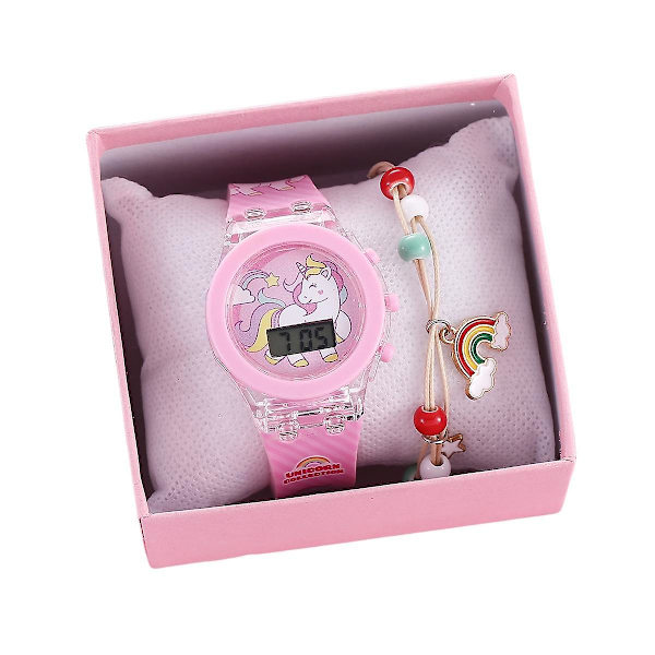Black Friday, set för tjejer, 2 st set för barn, unicorn Glow Watch, barn, unisex