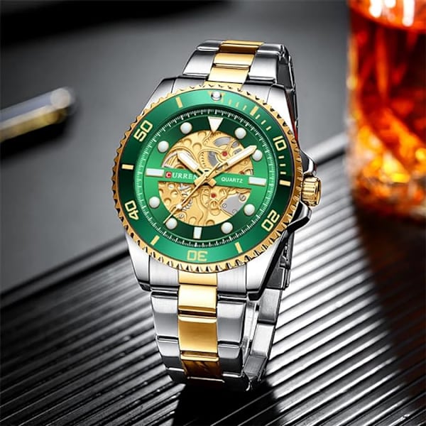 Herrklockor Rostfritt stål Vattentät Analog Quartz Watch Business Armbandsur för män