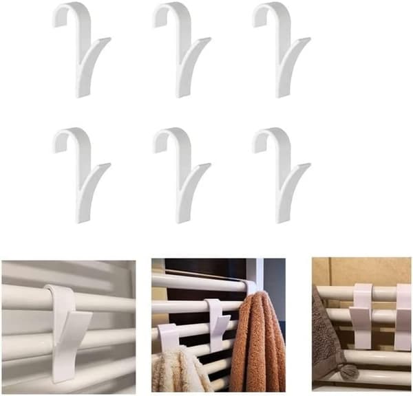 Universal handduksradiatorkrok Plast, Vit