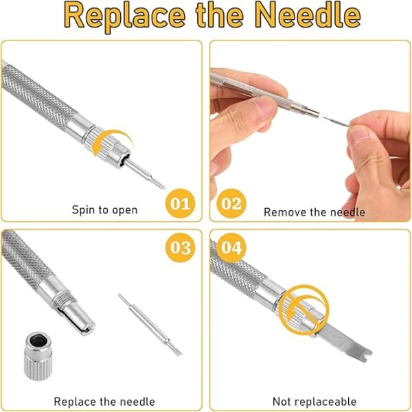 40 stk. Urremspinde 8-26mm, 1,5mm Urværksspringfjeder med Urledsfjerner Værktøj, Urværksspringfjeder Værktøj, Urreparationssæt Remledsfjerner
