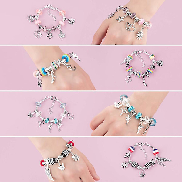 DIY Rainbow Beads Alloy Handgjorda set, barn, kvinnor