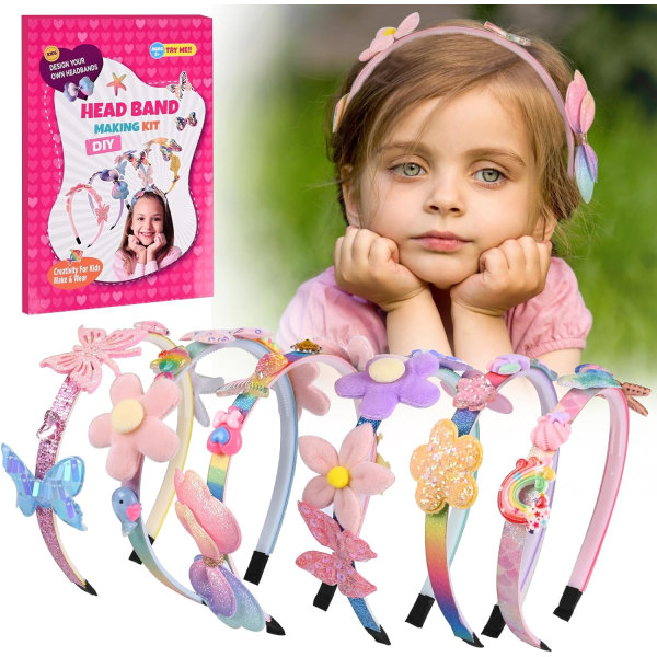 Flickans pannband，Konst- och hantverksleksaker Unika hårtillbehörstillverkning, dekorativa hårband för fjärilsblommor, set för flickor