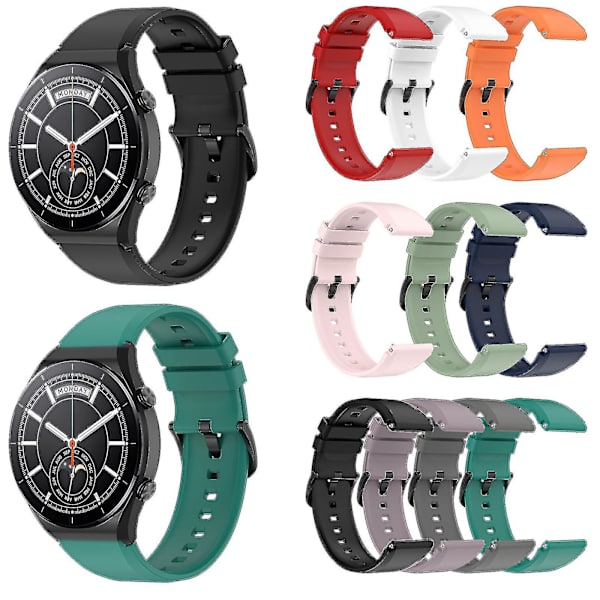 För Xiaomi Mi Watch S1 Silikonrem Bälte Vattentätt Andas mjukt armband, vuxen, vit