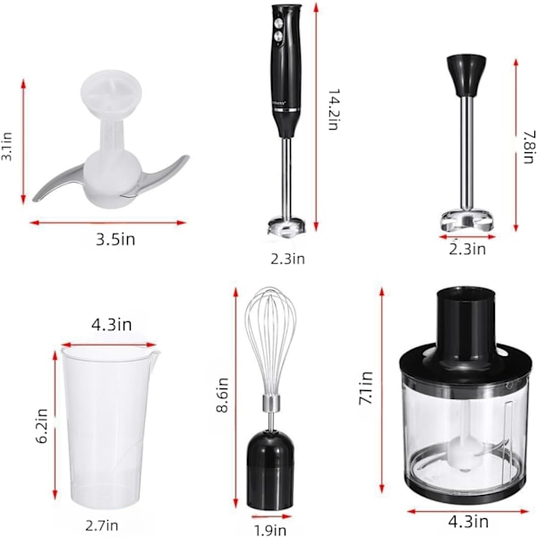 Madlavningsmaskine, 4-i-1 blender, 500W æggepisker, husholdningsmaskine, juicepresser, europæisk standard 220V