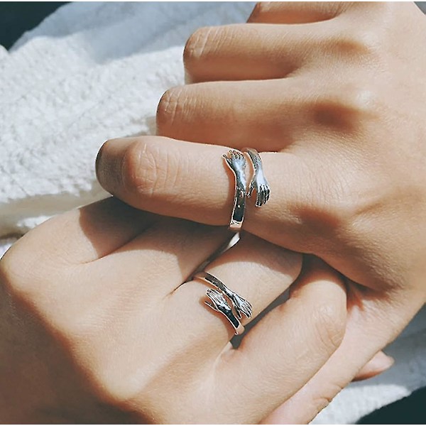 Par Kram Ring, 925 Sterling Silver Kram Ring För Par Kvinnor Flickor Smycken,M,hane