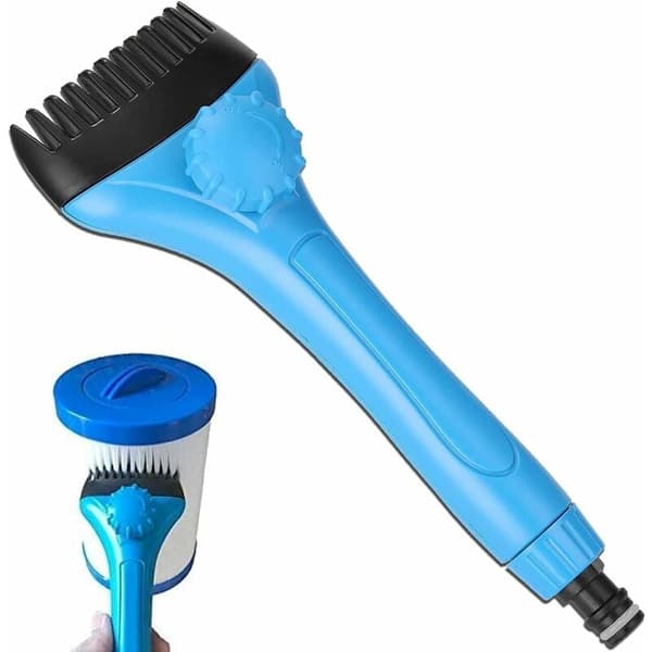 Poolfilterrengöringsborste, 25 cm för poolfilter, poolfilterpatron, poolbadrengöringsfilterborsteverktyg - med