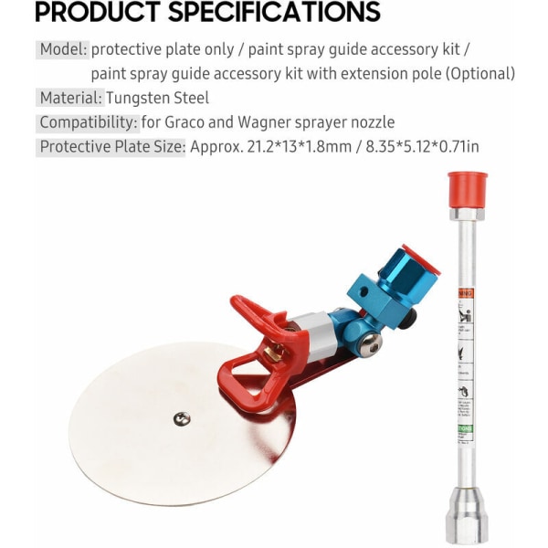 Universal 7/8 tums sprayguide tillbehörsverktyg för Wagner för Wagner högtrycksspruta med stänkskydd 517 förlängningspolspetspackning