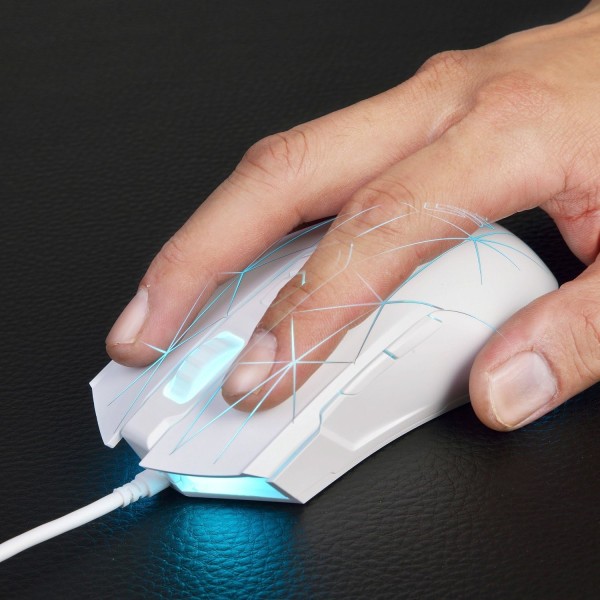 AJ52 Watcher RGB-spelmus, programmerbar 6 knappar, ergonomisk LED-bakgrundsbelyst USB spelmöss Dator Bärbar PC