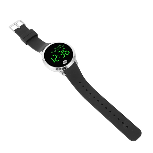 Digital vattentät watch Multifunktionell Snygg färgpekskärm Nedräkningstimer 12 24 timmar watch Black Shell Black Belt