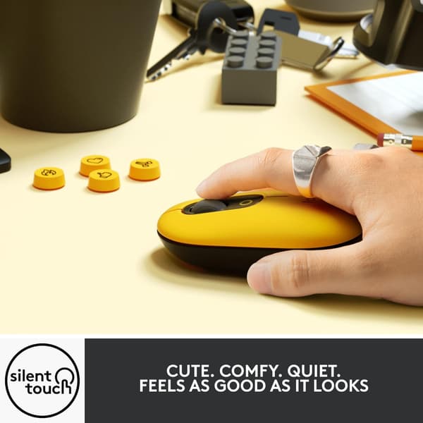 Mus, trådlös optisk mus med anpassningsbara emojis, SilentTouch-teknik, Precision Speed ​​Scroll, Compact Design, Bluetooth, Multi Device, OS Co