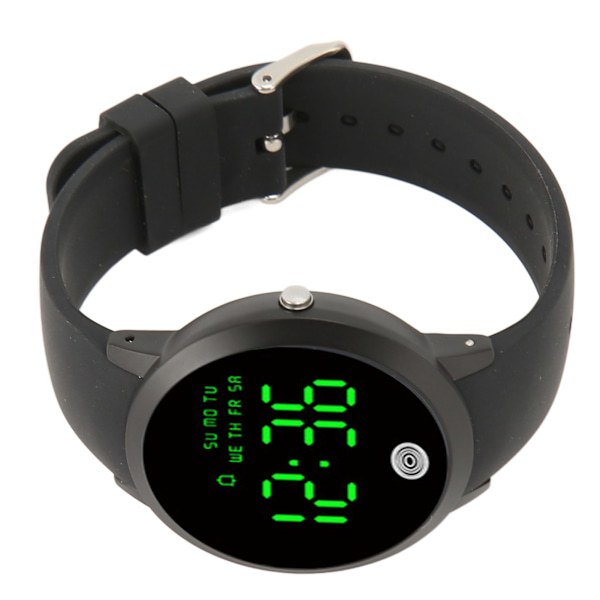 Digital vattentät watch Multifunktionell Snygg färgpekskärm Nedräkningstimer 12 24 timmar watch Black Shell Black Belt