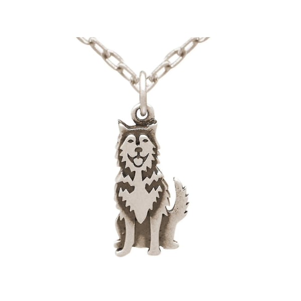 Kedja Siberian Husky, Alaskan Malamute Dog Hänge 925 Silver, Guldpläterad, Rose, barn, hane