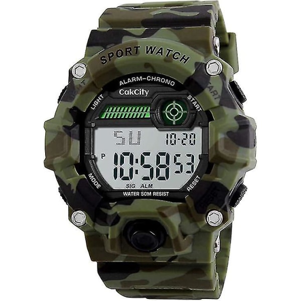 Camouflage Led Watch Vattentät Digital Elektronisk Casual Watch för barn, vuxen, unisex