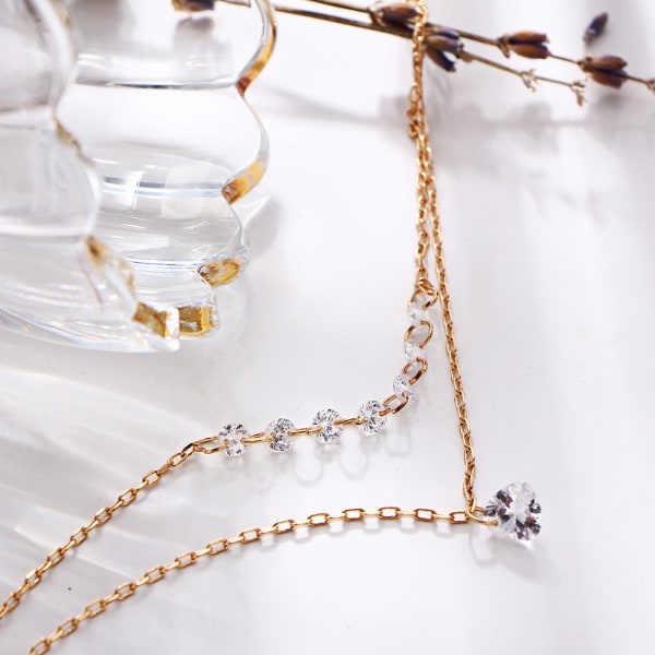 Enkel stil armband mode hjärtformade hänge dubbla lager armband smycken