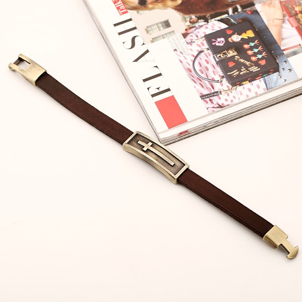 Vintage kors dekor kohud armband handgjorda armband smycken gåva