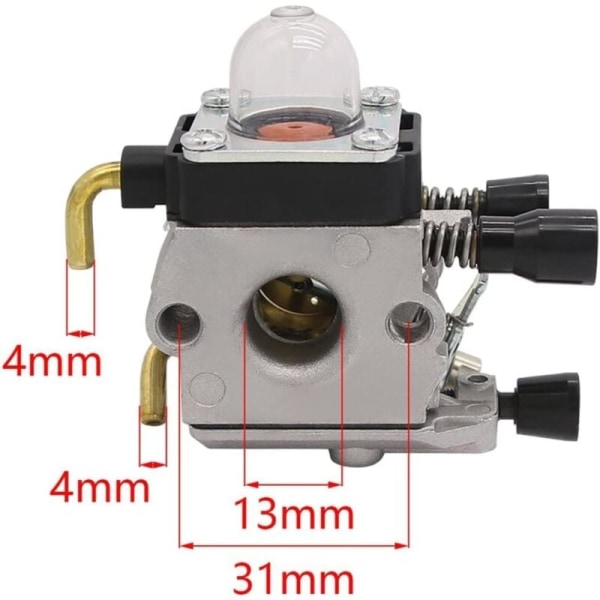 Förgasare för Stihl FS38 FS45 FS46 FS55 FS55r FS55rc FS74 FS75 FS80 FS85 KM55 HL45 KM55r, Gräsklippare Förgasare med Packningar, Primer Pumpar och Tändstift