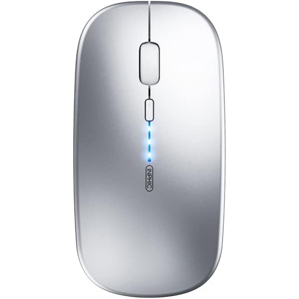 Trådlös mus, 2,4G trådlös mus med USB mottagareladdning, 3 nivåer justerbar Dpi Lämplig för bärbara datorer, PC, Mac, datorer, Macbook Po