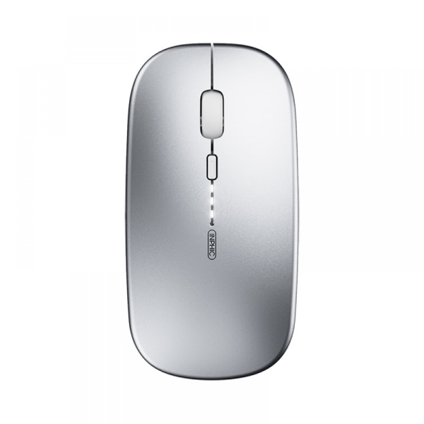 Uppladdningsbar trådlös mus, Silent Infamous Click Mini Silent Optical Mouse, Ultratunn 1600 Dpi för bärbar dator, PC, bärbar dator, dator, Macbook (Clear Sil
