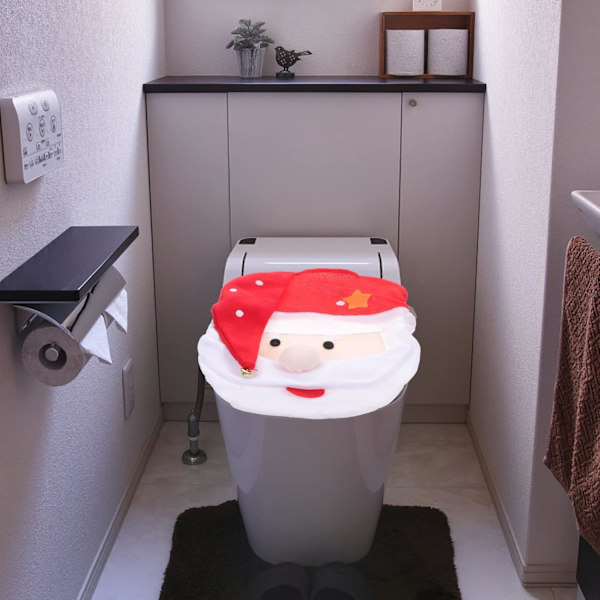 Tomte Toalettlock, Jultoalettlock Mjuk Rolig Tomte Toalettlock för Jul Hem Badrum Toaletts Dekorationer Supp