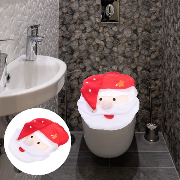 Tomte Toalettlock, Jultoalettlock Mjuk Rolig Tomte Toalettlock för Jul Hem Badrum Toaletts Dekorationer Supp
