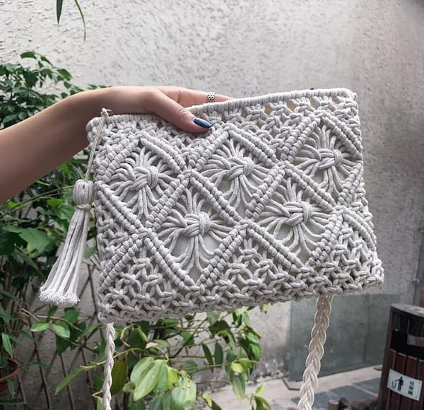 Kvinnor Handgjorda Beach Axelväskor Sommarsemester Tofs Handväska Casual Messenger Väskor Crossbody-väskor
