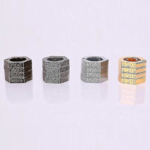 Hexagon Retro Magic Ring Personlig 4-fingerring Multifunktionell utomhus, kostym, hane